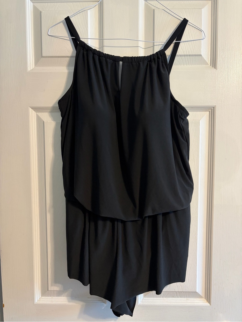 Aqua Green Black Romper One Piece Adjustable Straps Bra Cups Swimsuit 16W